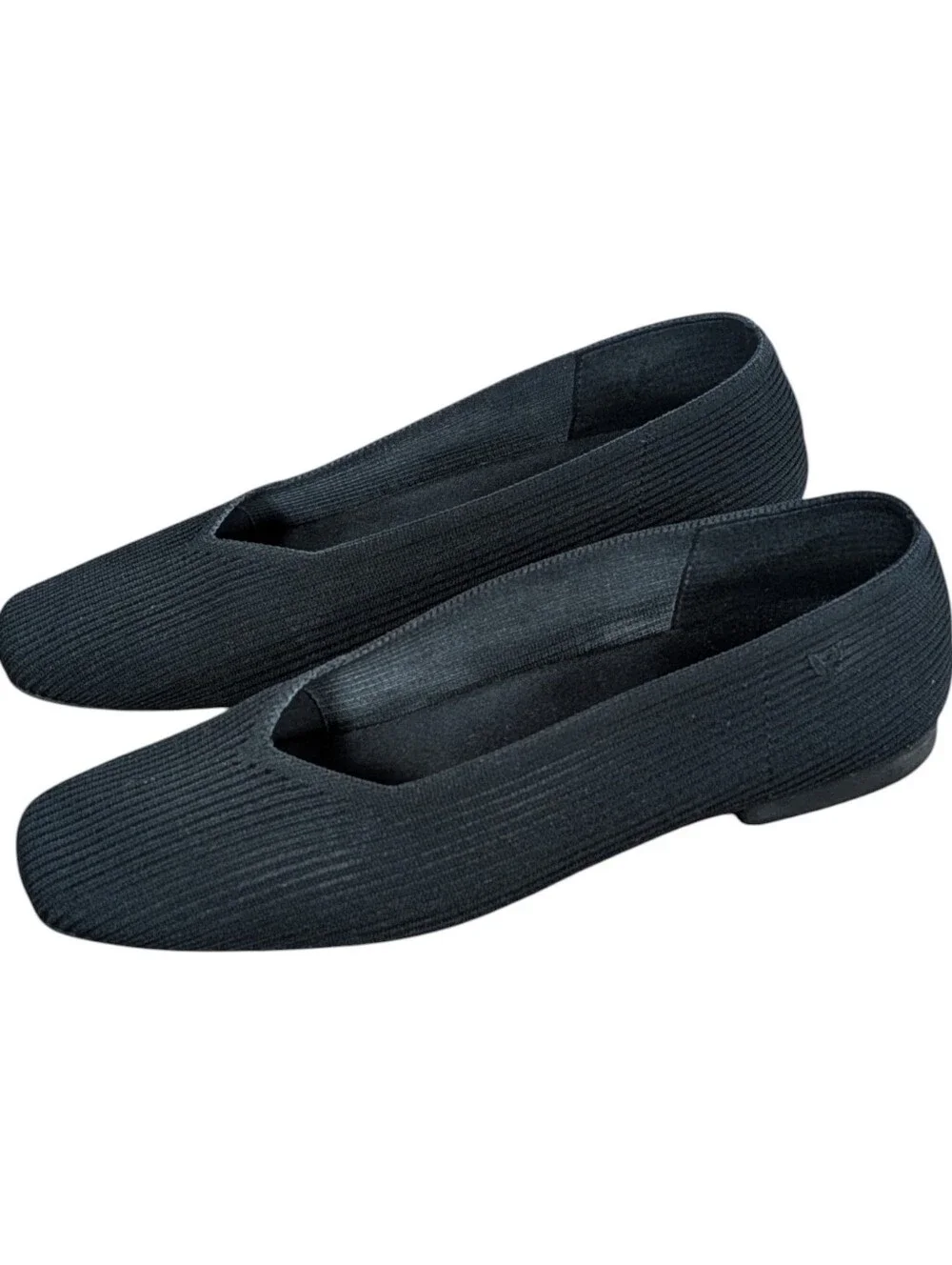 Vivaia Margot Square-Toe Black Ballet Flats Size 40